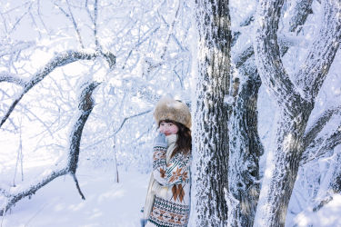 北国的雪 日系 雪景 冬天 女生 美女写真集