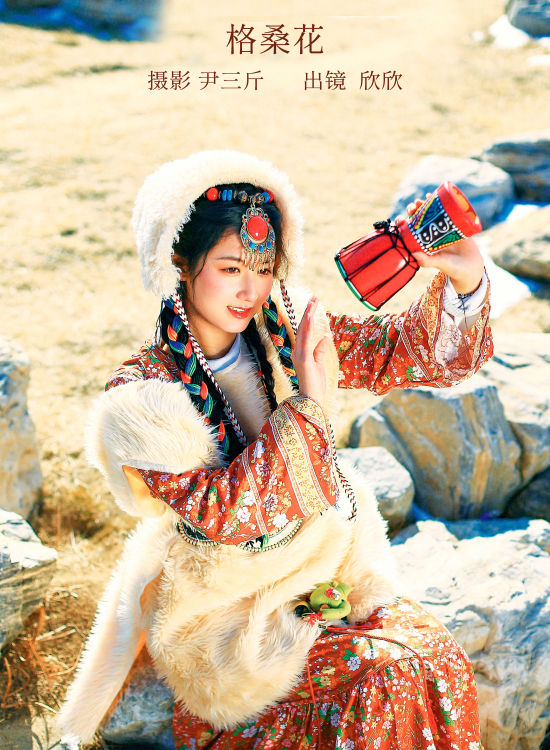 格桑花 精美 雪景 冬天 民族风 西藏美女