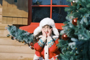 圣诞小镇 圣诞节 可爱 女生 喜庆 氛围感